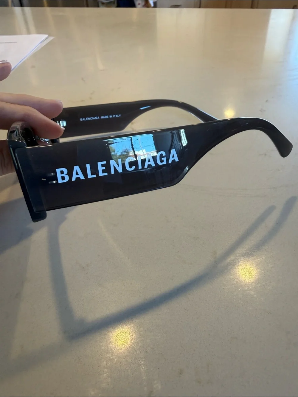 Balenciaga Black Oversized Logo Sunglasses